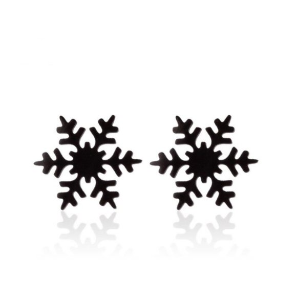 🍏50% OFF/3+...Snowflake Stud Earrings (Black color) - Picture 4 of 6